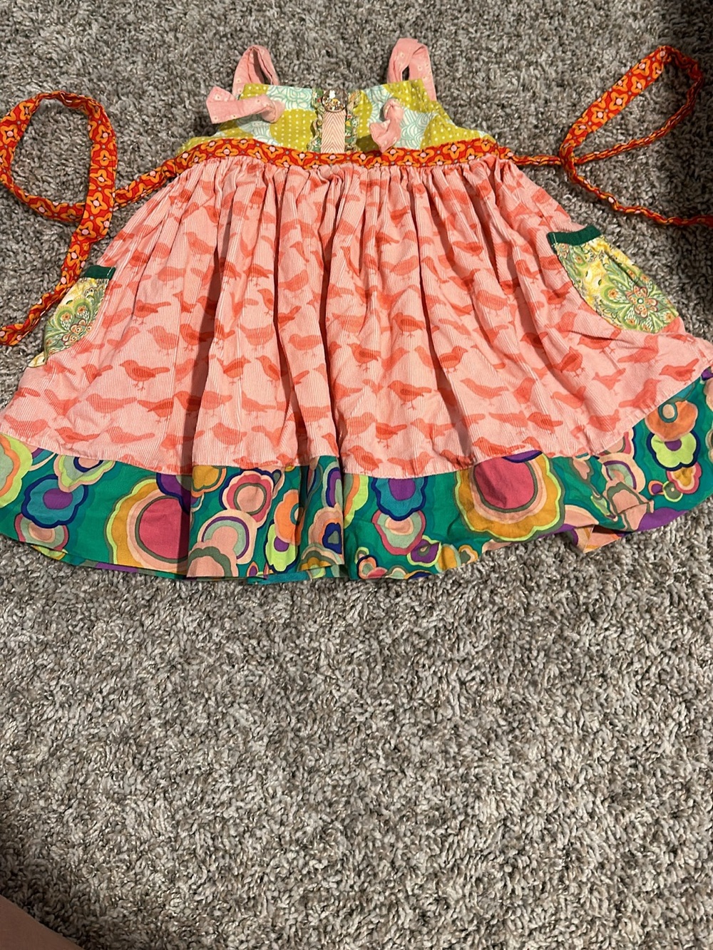 Matilda Jane Coral Pink Multi-Color Tiered Sundress